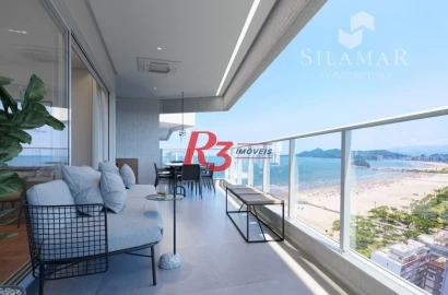 Apartamento com 3 suítes de frente para a praia do Gonzaga à venda, 224 m² por R$ 4.650.000 - Gonzaga - Santos/SP