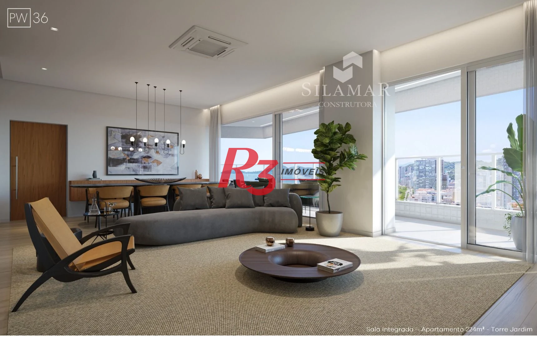 Apartamento com 3 suítes de frente para a praia do Gonzaga à venda, 224 m² por R$ 4.650.000 - Gonzaga - Santos/SP
