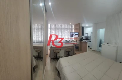 Kitnet com 1 dormitório à venda, 36 m² por R$ 349.000,00 - Aparecida - Santos/SP