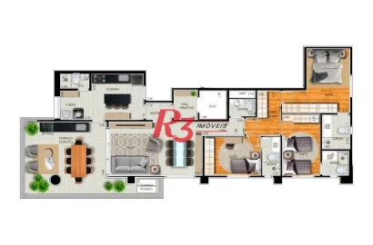 Apartamento à venda, 158 m² por R$ 2.328.793,39 - Embaré - Santos/SP