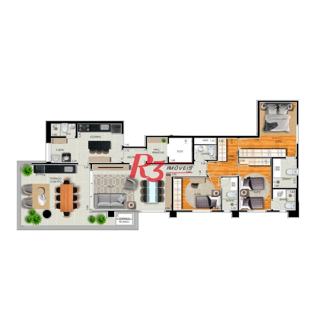 Apartamento à venda, 158 m² por R$ 2.328.793,39 - Embaré - Santos/SP