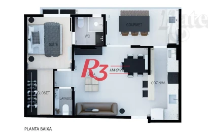 Apartamento à venda, 54 m² por R$ 795.000,00 - Boqueirão - Santos/SP