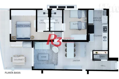 Apartamento à venda, 88 m² por R$ 1.550.000,00 - Boqueirão - Santos/SP
