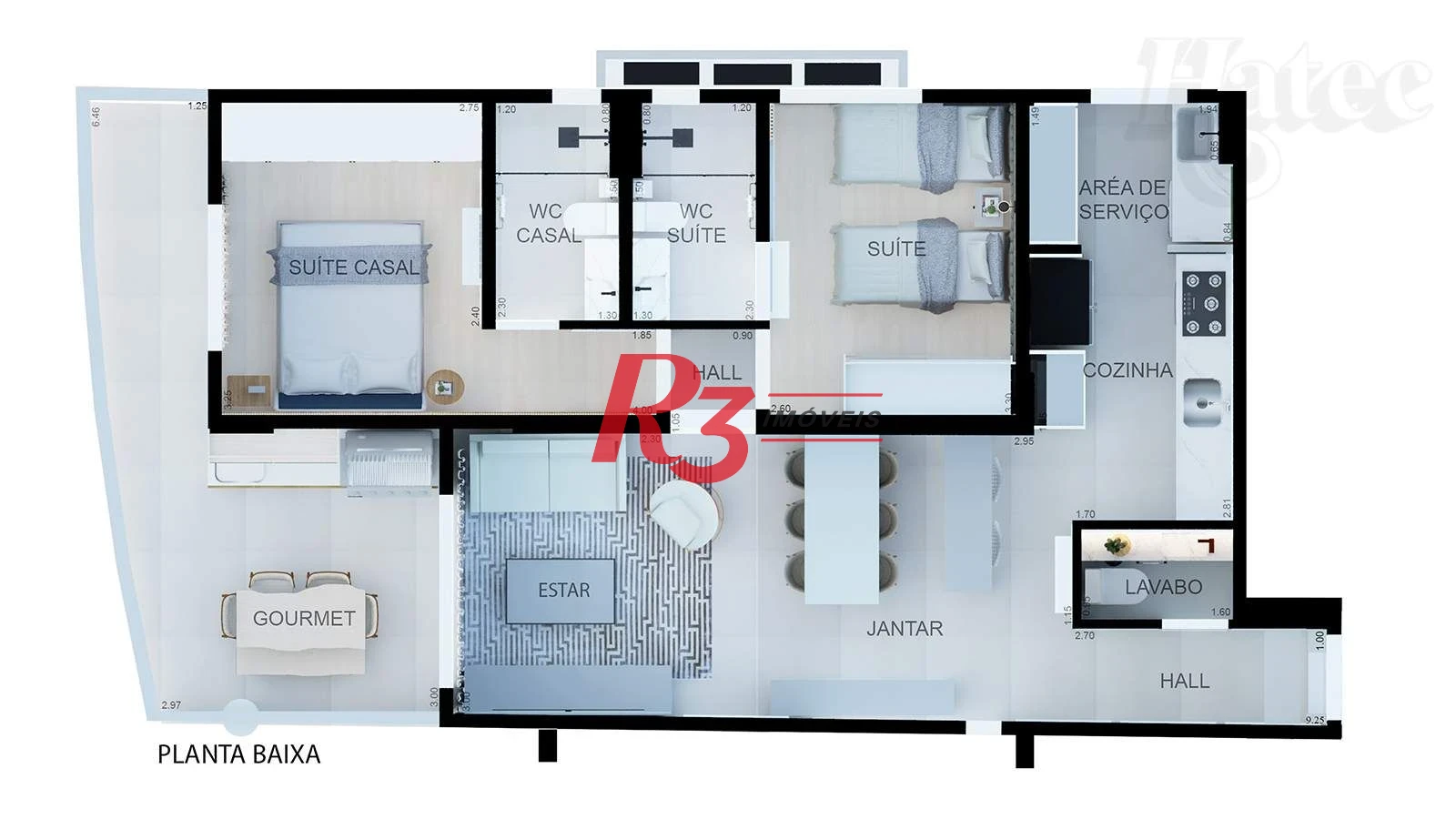 Apartamento à venda, 88 m² por R$ 1.550.000,00 - Boqueirão - Santos/SP