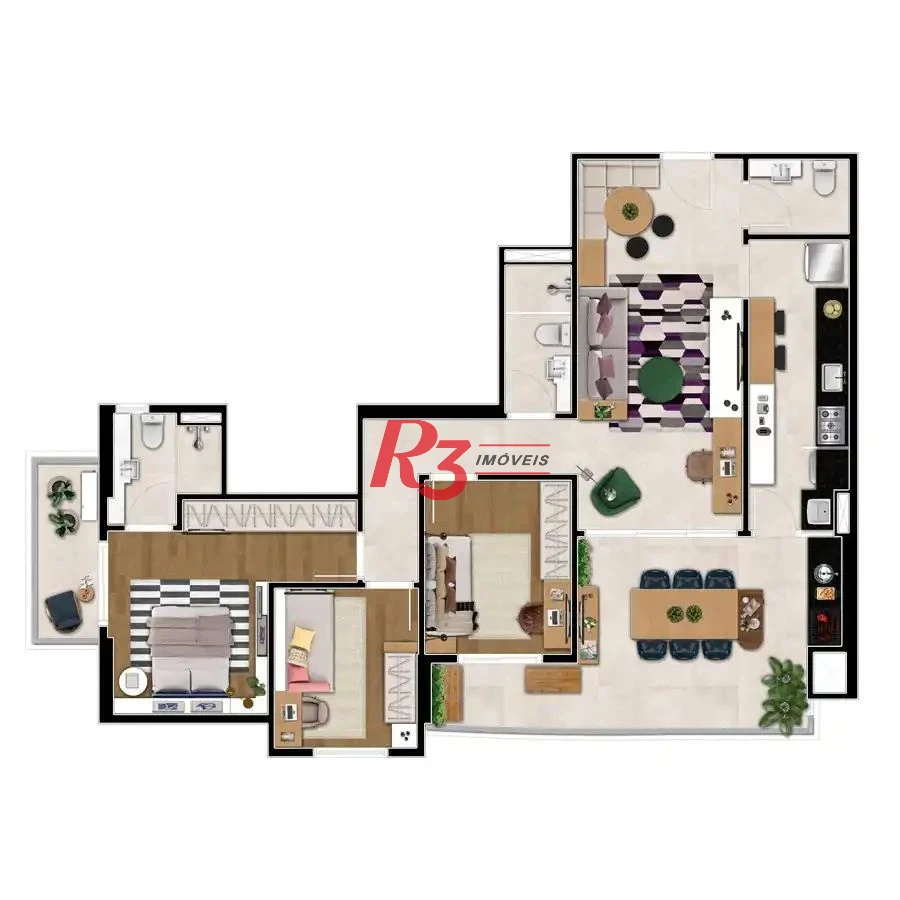 Apartamento à venda, 120 m² por R$ 1.385.200,00 - Aparecida - Santos/SP