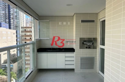 Apartamento para alugar, 87 m² por R$ 7.500,00/mês - Gonzaga - Santos/SP