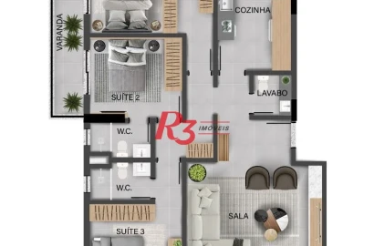 Apartamento à venda, 150 m² por R$ 2.437.511,74 - Aparecida - Santos/SP