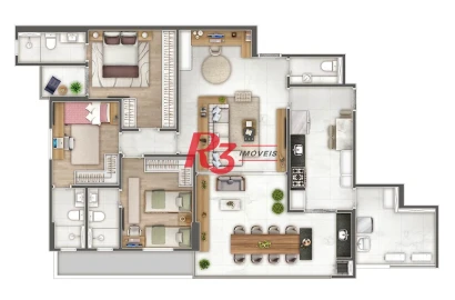 Apartamento à venda, 126 m² por R$ 2.234.000,00 - Ponta da Praia - Santos/SP