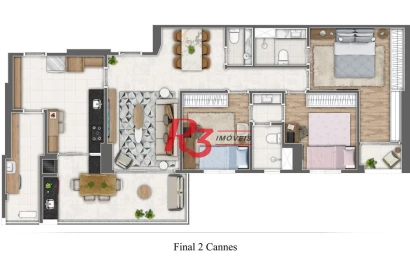 Apartamento à venda, 100 m² por R$ 1.807.900,00 - Gonzaga - Santos/SP