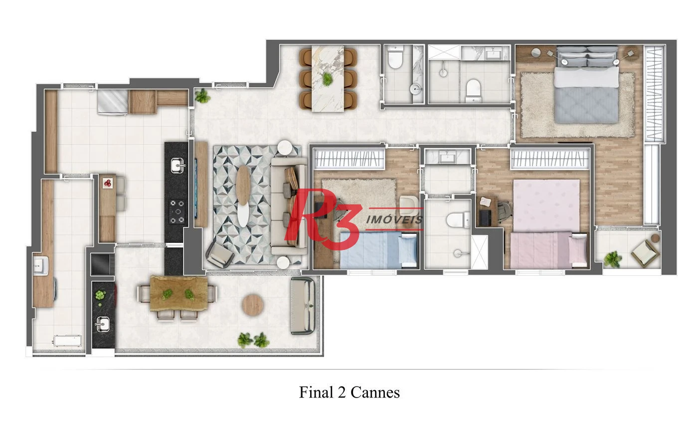 Apartamento à venda, 100 m² por R$ 1.807.900,00 - Gonzaga - Santos/SP