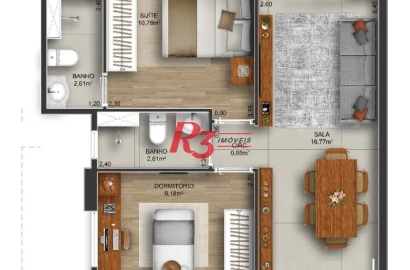 Apartamento à venda, 74 m² por R$ 793.800,00 - Gonzaga - Santos/SP