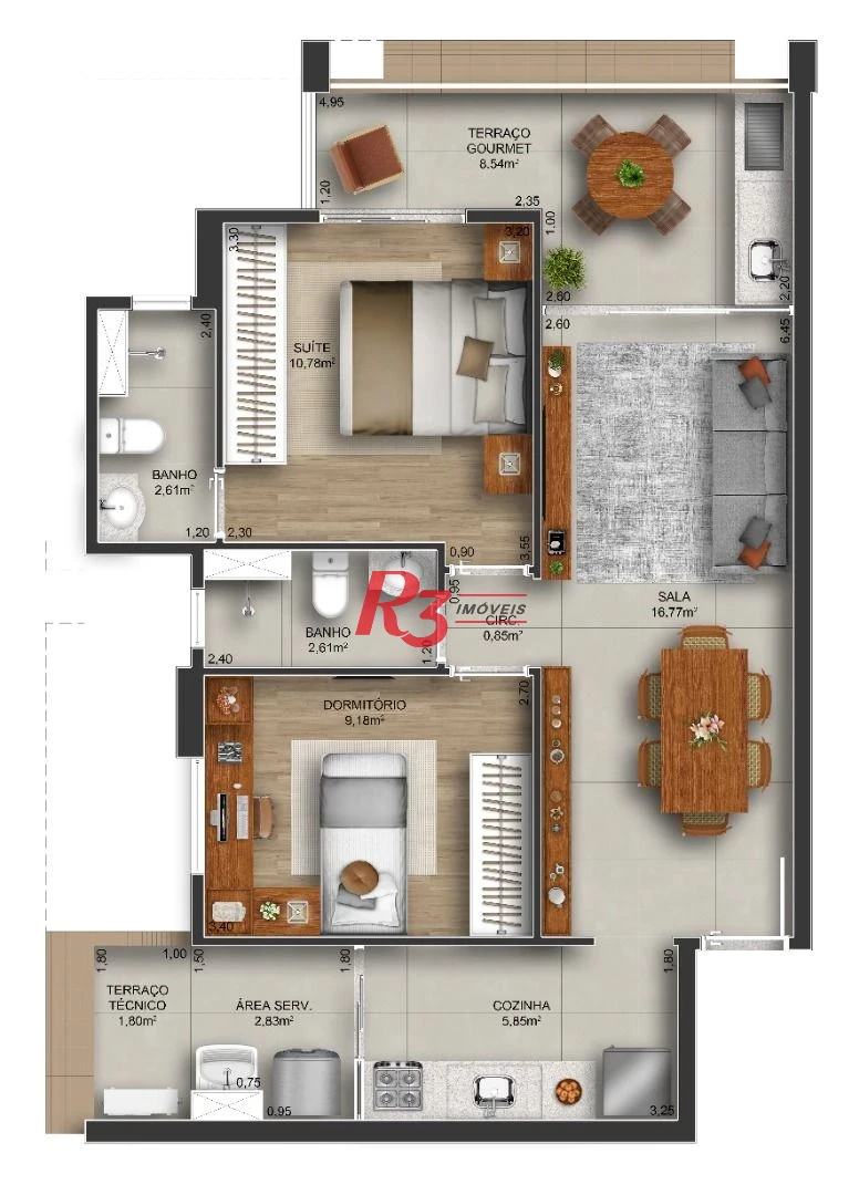 Apartamento à venda, 74 m² por R$ 793.800,00 - Gonzaga - Santos/SP