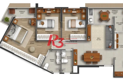 Apartamento à venda, 94 m² por R$ 1.148.942,81 - Gonzaga - Santos/SP