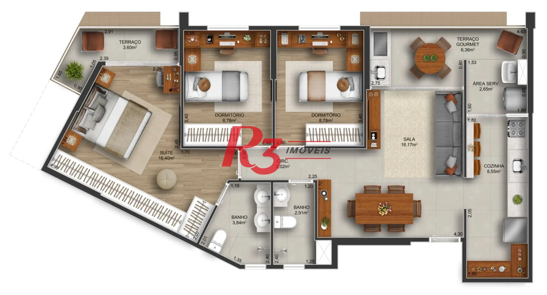 Apartamento à venda, 94 m² por R$ 1.148.942,81 - Gonzaga - Santos/SP