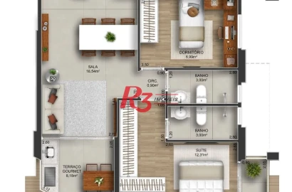 Apartamento à venda, 86 m² por R$ 937.125,00 - Gonzaga - Santos/SP