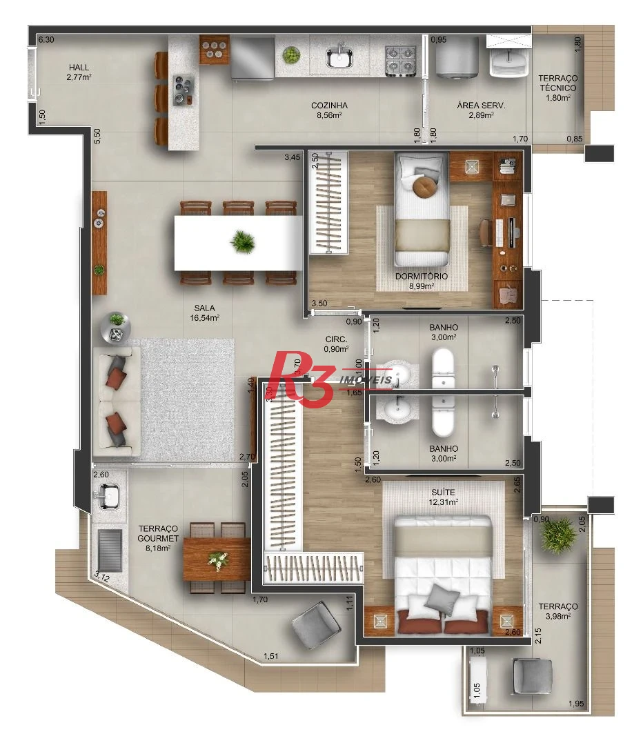 Apartamento à venda, 86 m² por R$ 937.125,00 - Gonzaga - Santos/SP
