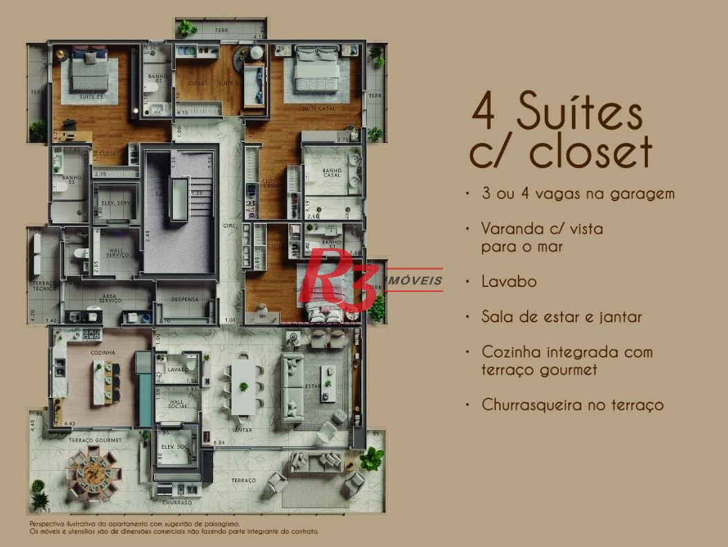 Apartamento à venda, 295 m² por R$ 5.490.000,00 - Ponta da Praia - Santos/SP