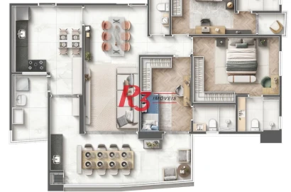 Apartamento à venda, 116 m² por R$ 1.920.131,20 - Embaré - Santos/SP
