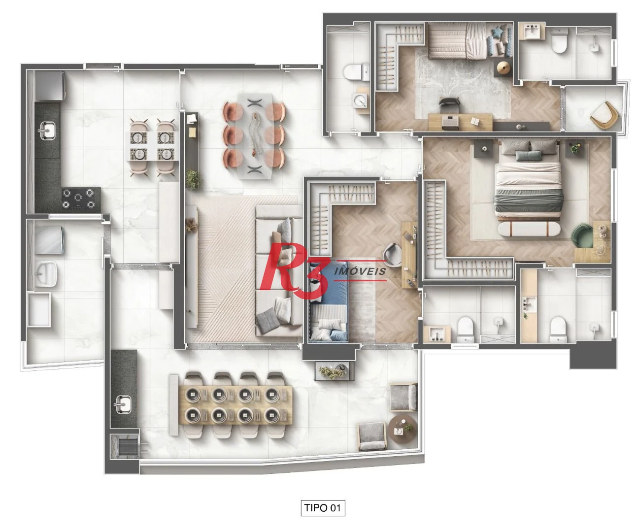 Apartamento à venda, 116 m² por R$ 1.920.131,20 - Embaré - Santos/SP