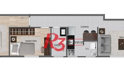 Apartamento à venda, 50 m² por R$ 356.898,00 - Macuco - Santos/SP