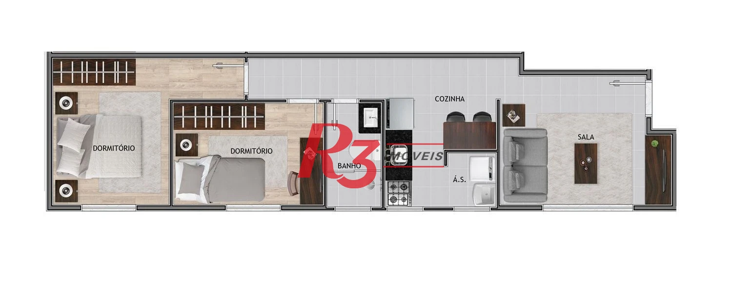 Apartamento à venda, 50 m² por R$ 356.898,00 - Macuco - Santos/SP