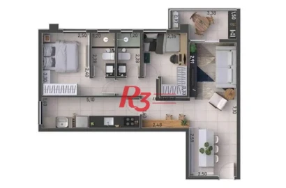 Apartamento à venda, 67 m² por R$ 0,00 - Macuco - Santos/SP