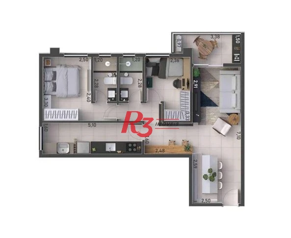 Apartamento à venda, 67 m² por R$ 0,00 - Macuco - Santos/SP