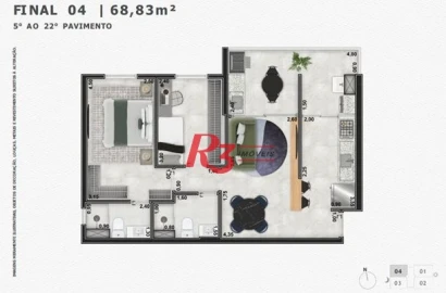 Apartamento à venda, 68 m² por R$ 619.329,38 - Marapé - Santos/SP