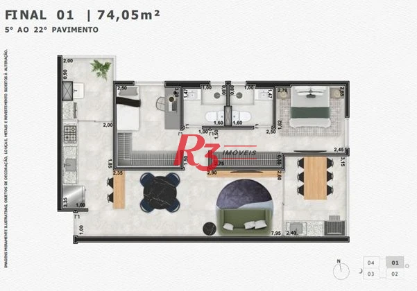 Apartamento à venda, 74 m² por R$ 662.161,50 - Marapé - Santos/SP