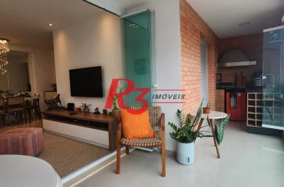 Apartamento com 2 dormitórios para alugar, 119 m² por R$ 12.000,02/mês - Embaré - Santos/SP