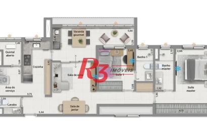 Apartamento à venda, 92 m² por R$ 2.125.000,00 - Embaré - Santos/SP