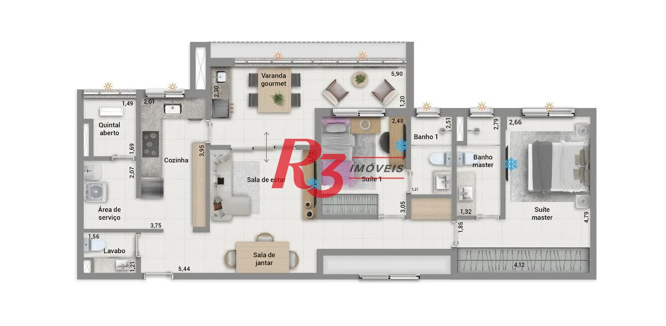 Apartamento à venda, 92 m² por R$ 2.125.000,00 - Embaré - Santos/SP
