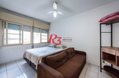 Kitnet com 1 dormitório para alugar, 31 m² por R$ 3.000,00/mês - Embaré - Santos/SP