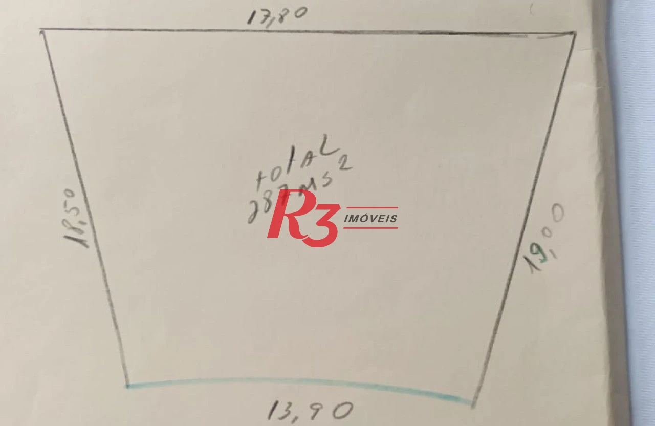 Terreno à venda, 287 m² por R$ 375.000,00 - Morro de São Bento - Santos/SP