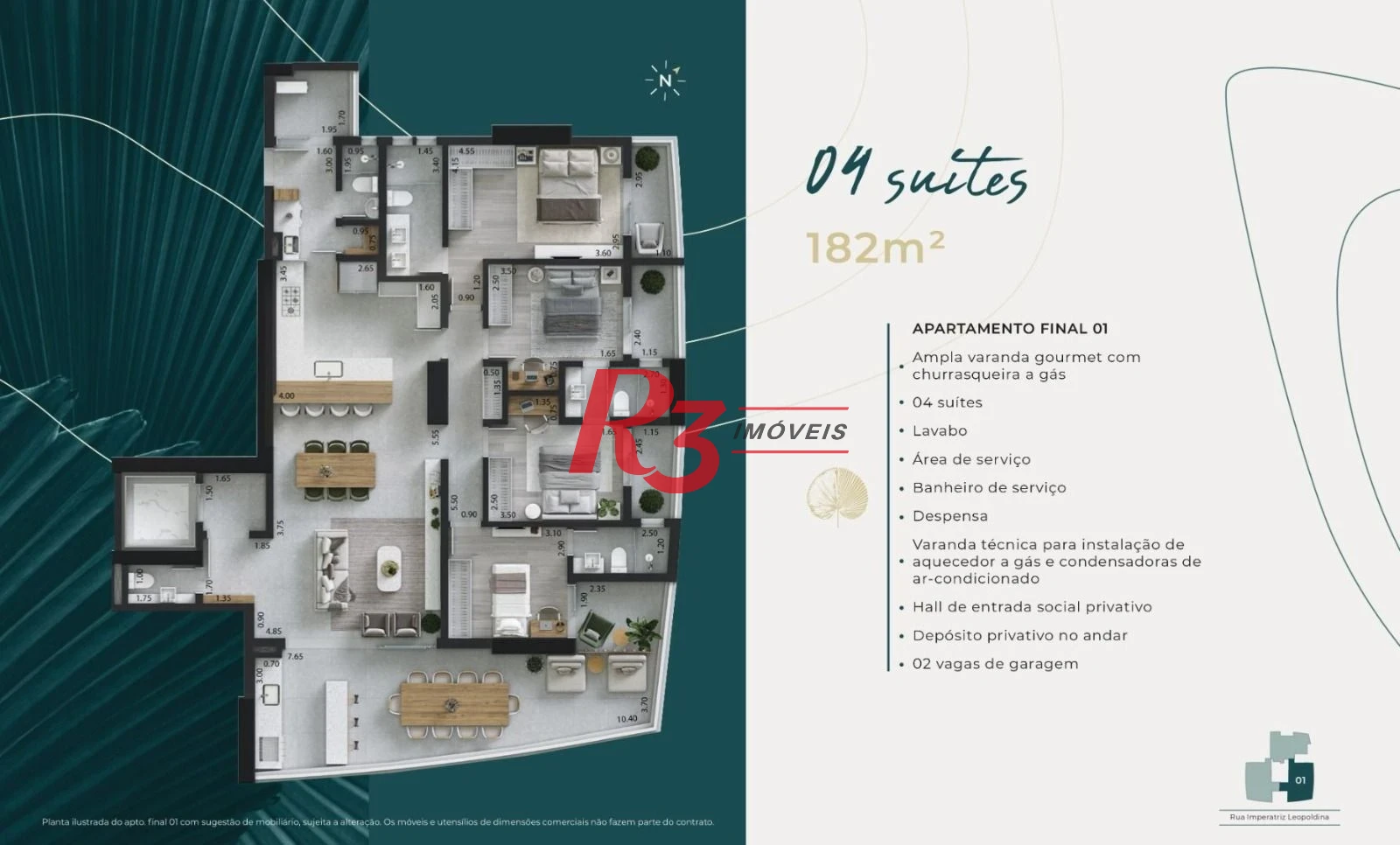 Apartamento com 4 dormitórios à venda, 182 m² por R$ 4.300.000,00 - Ponta da Praia - Santos/SP