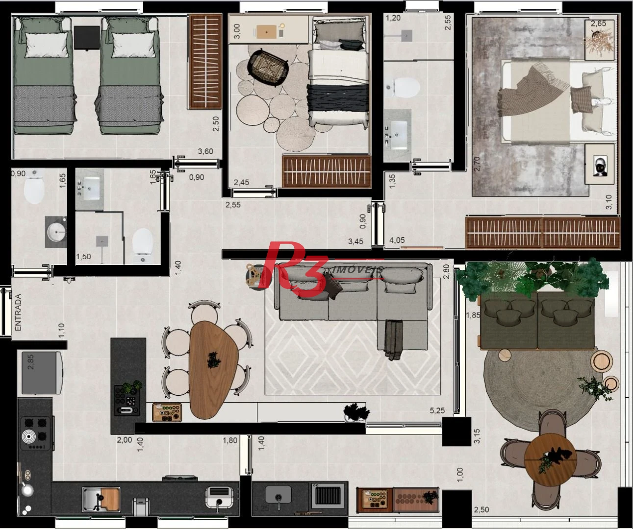 Apartamento à venda, 102 m² por R$ 1.350.000,00 - Aparecida - Santos/SP