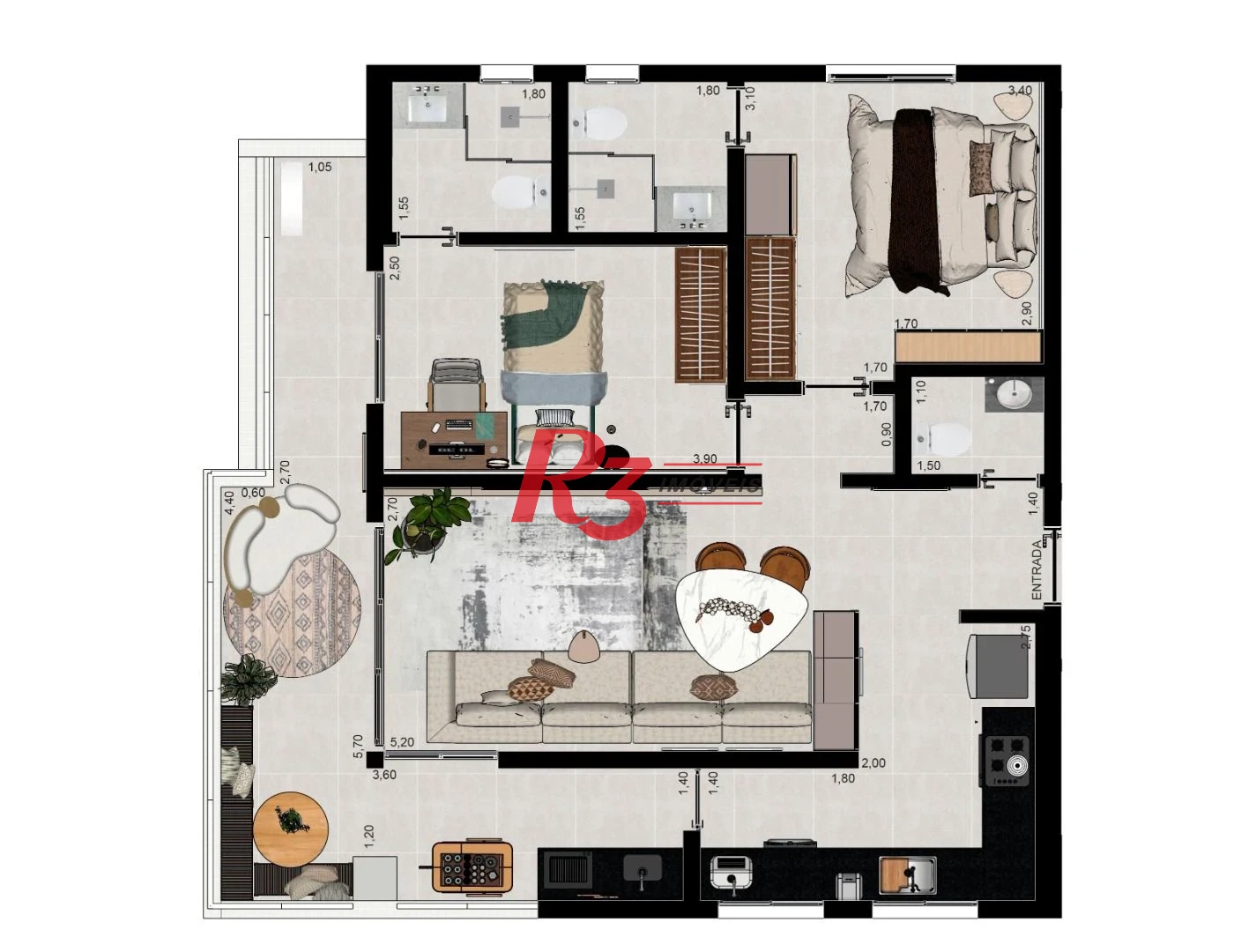 Apartamento à venda, 89 m² por R$ 1.080.000,00 - Aparecida - Santos/SP