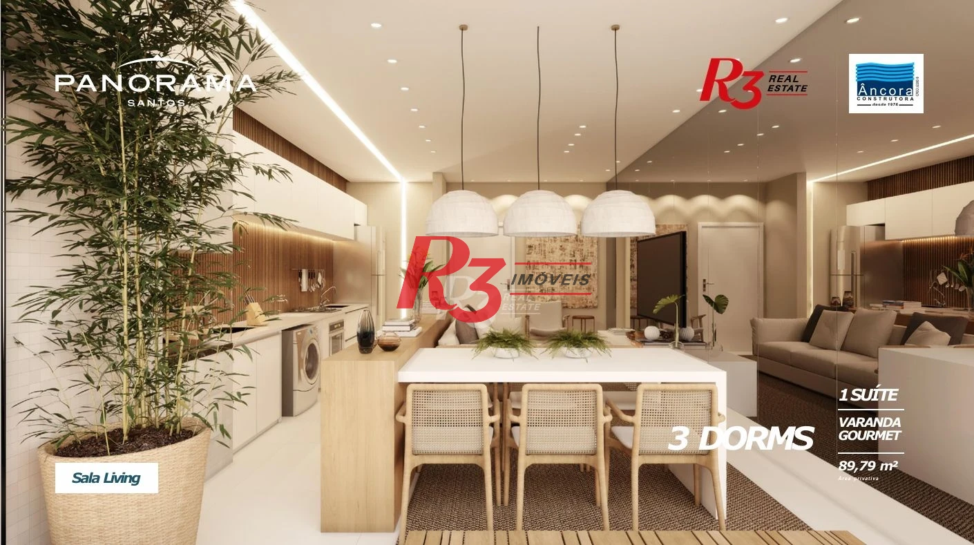 Apartamento com 2 dormitórios à venda, 72 m² por R$ 980.000,00 - Encruzilhada - Santos/SP