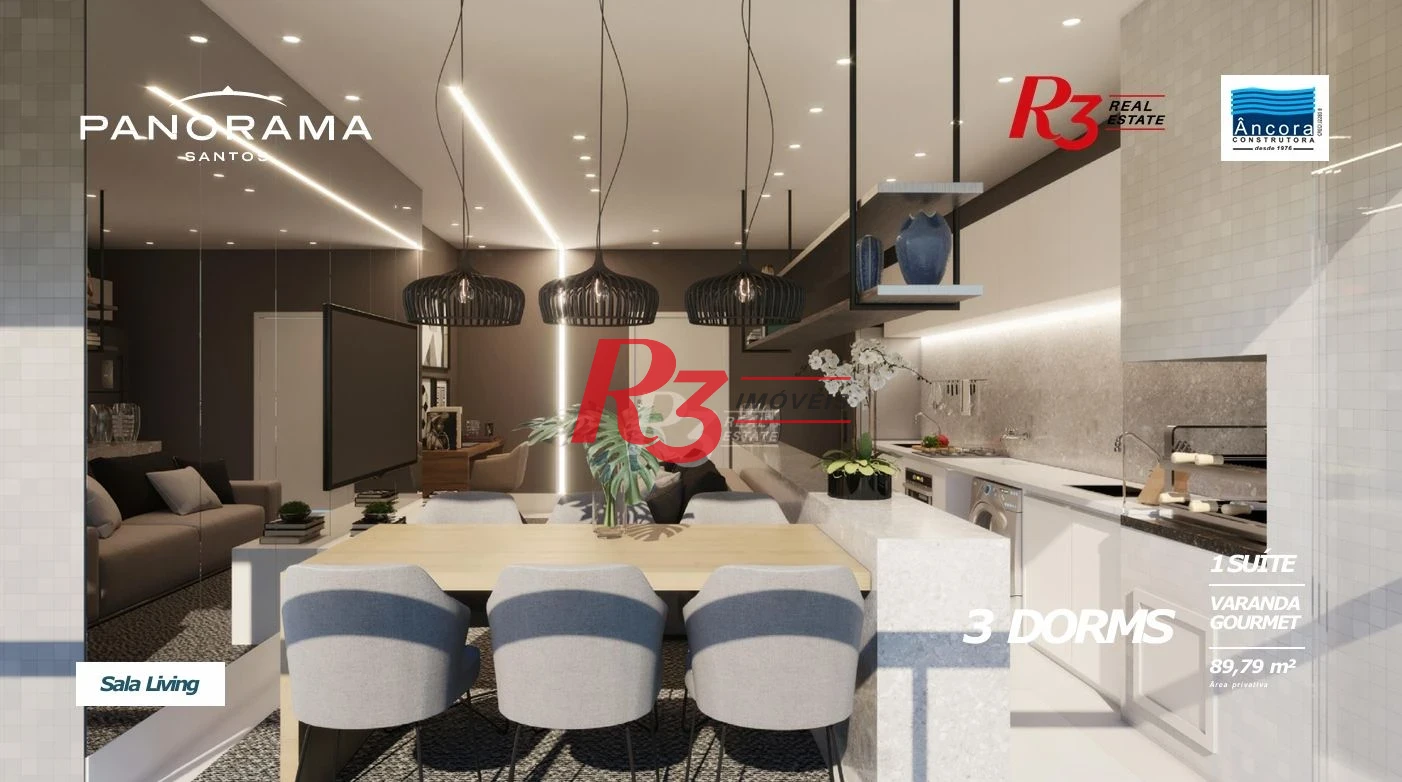 Apartamento com 2 dormitórios à venda, 72 m² por R$ 980.000,00 - Encruzilhada - Santos/SP