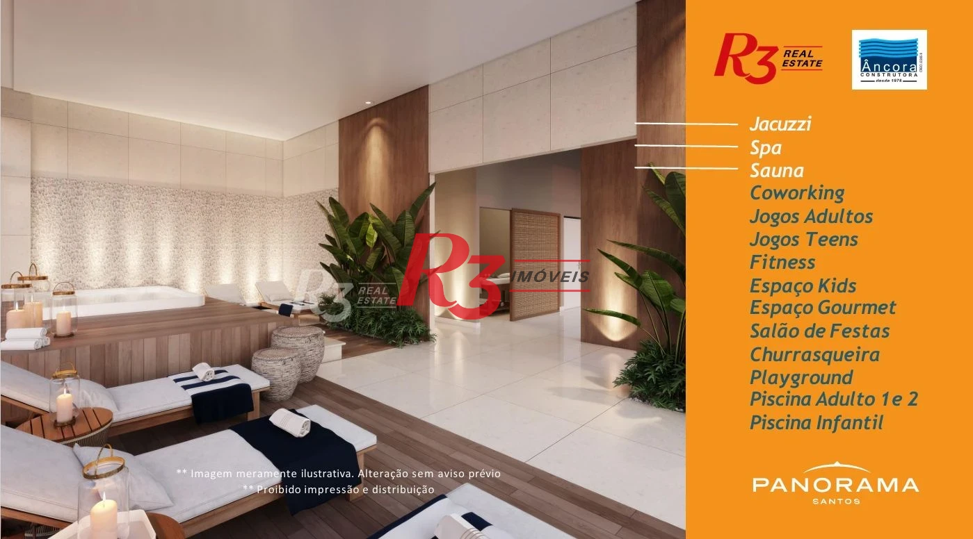 Apartamento com 2 dormitórios à venda, 72 m² por R$ 980.000,00 - Encruzilhada - Santos/SP
