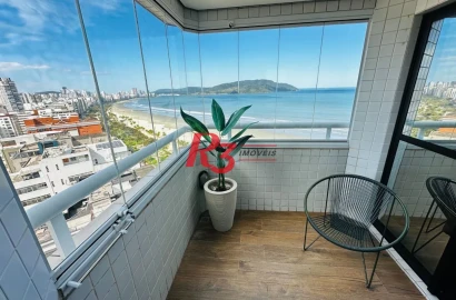 Flat com 1 dormitório para alugar, 43 m² por R$ 7.500,02/mês - Boqueirão - Santos/SP