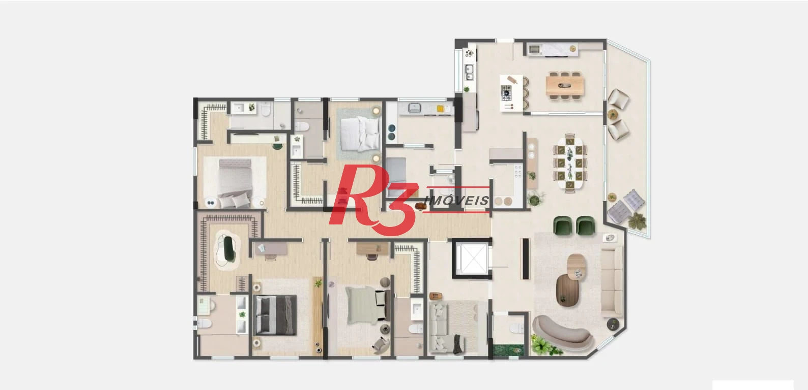 Apartamento à venda, 291 m² por R$ 4.290.000,00 - Aparecida - Santos/SP
