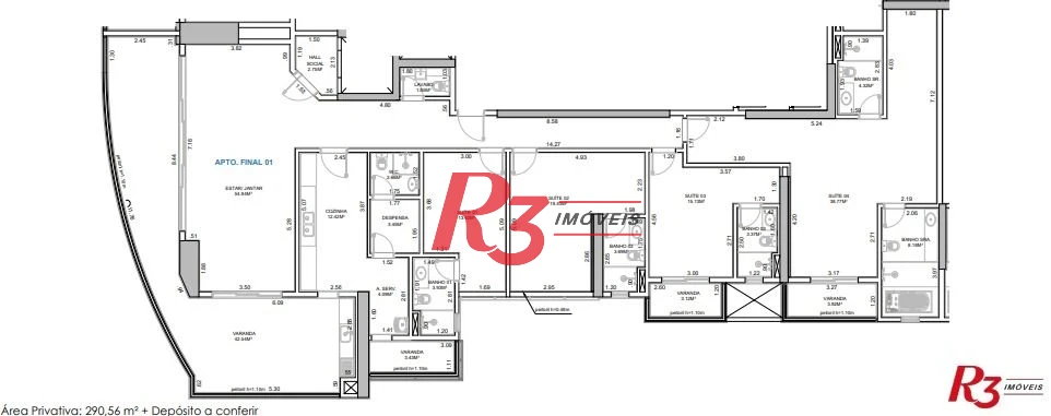 Apartamento à venda, 290 m² por R$ 7.448.000,00 - Ponta da Praia - Santos/SP