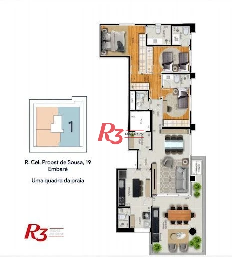 Apartamento à venda, 158 m² por R$ 4.188.000,00 - Embaré - Santos/SP