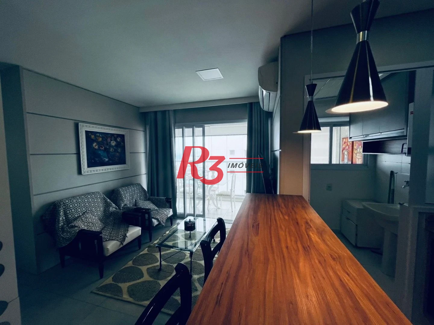 Apartamento com 1 dormitório para alugar, 48 m² - Ponta da Praia - Santos/SP