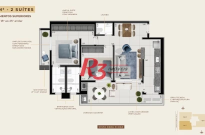Apartamento à venda, 107 m² por R$ 1.520.000,00 - Boqueirão - Santos/SP