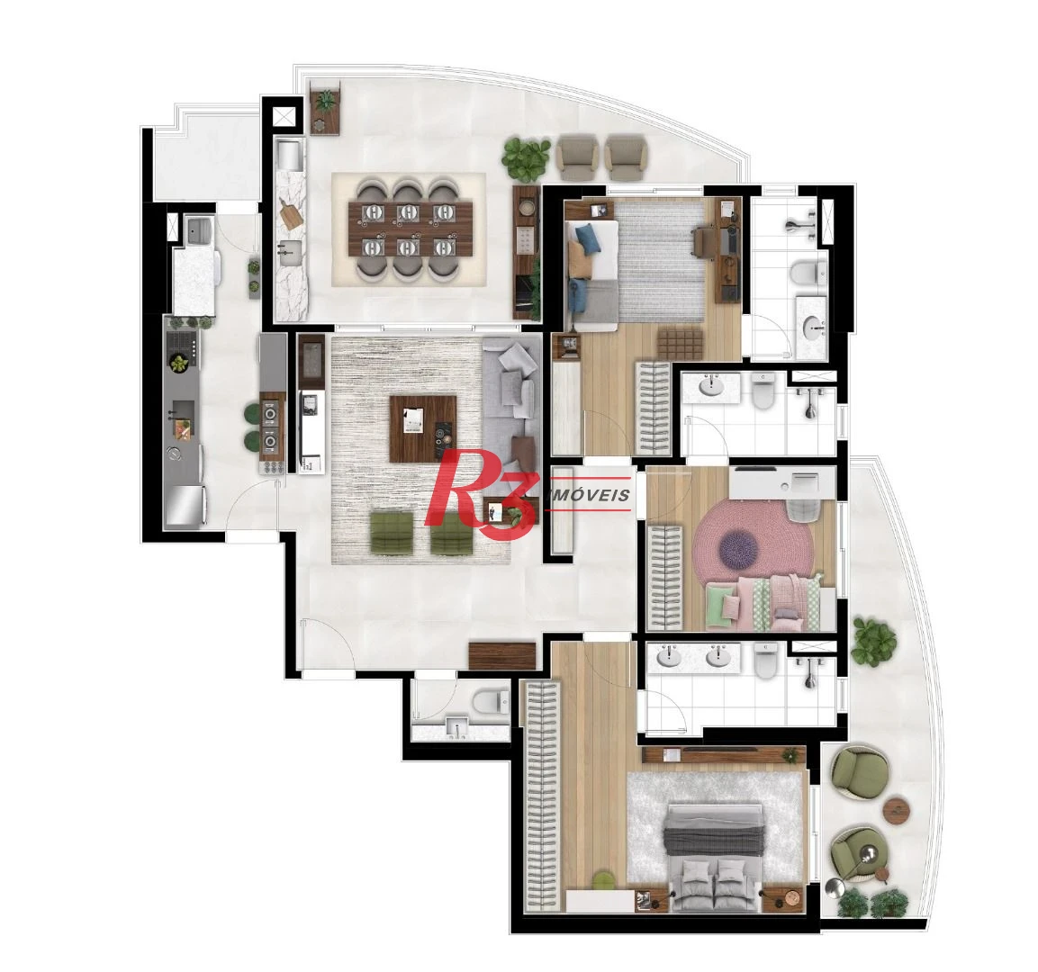 Apartamento com 3 dormitórios à venda, 163 m² por R$ 2.900.000,00 - Ponta da Praia - Santos/SP
