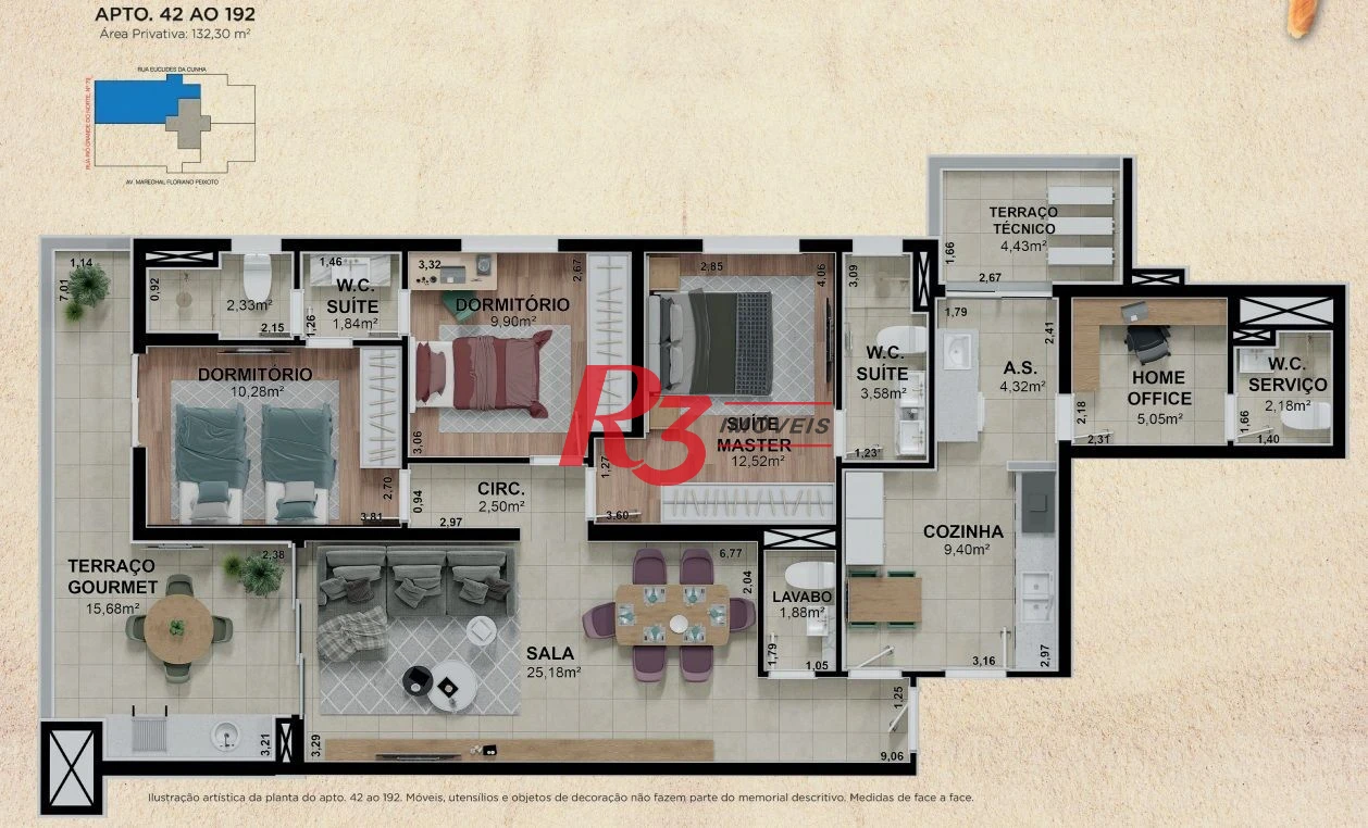 Apartamento à venda, 132 m² por R$ 1.850.000,00 - Pompéia - Santos/SP