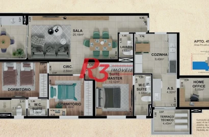 Apartamento à venda, 132 m² por R$ 1.680.000,00 - Pompéia - Santos/SP