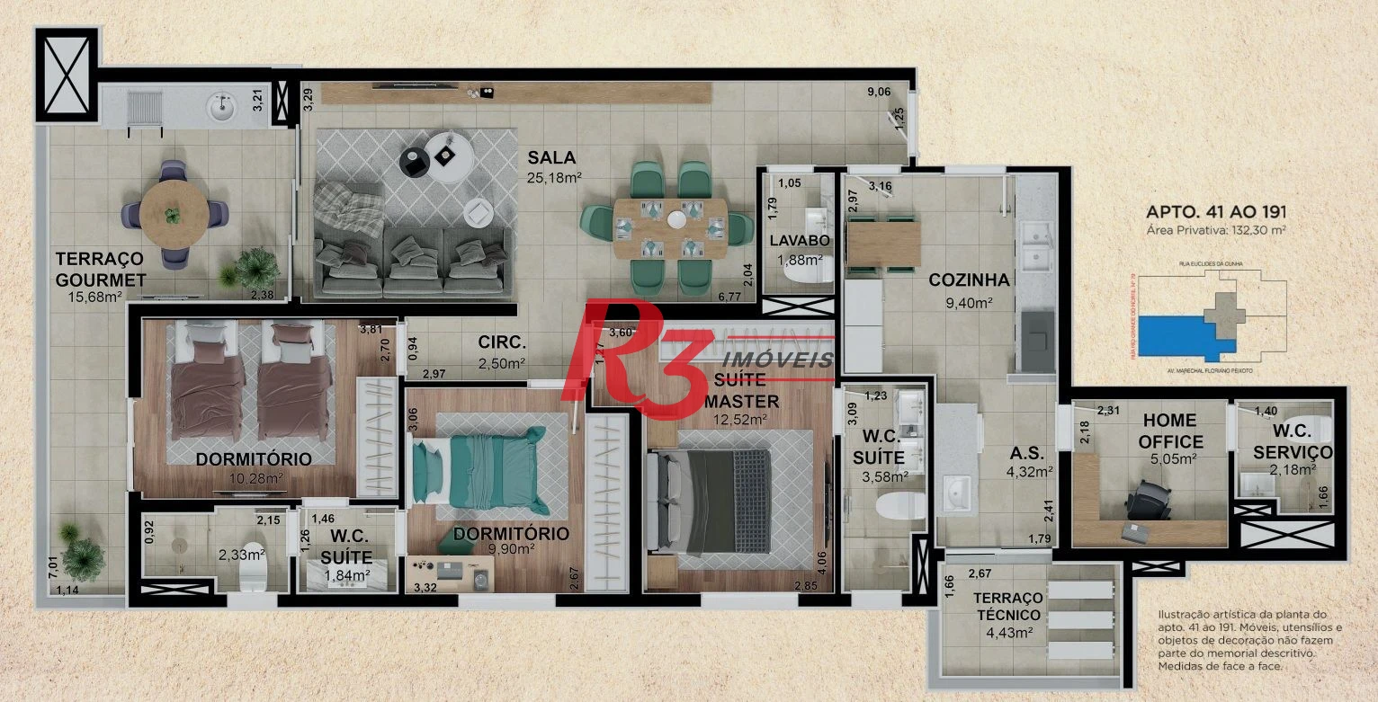 Apartamento à venda, 132 m² por R$ 1.680.000,00 - Pompéia - Santos/SP